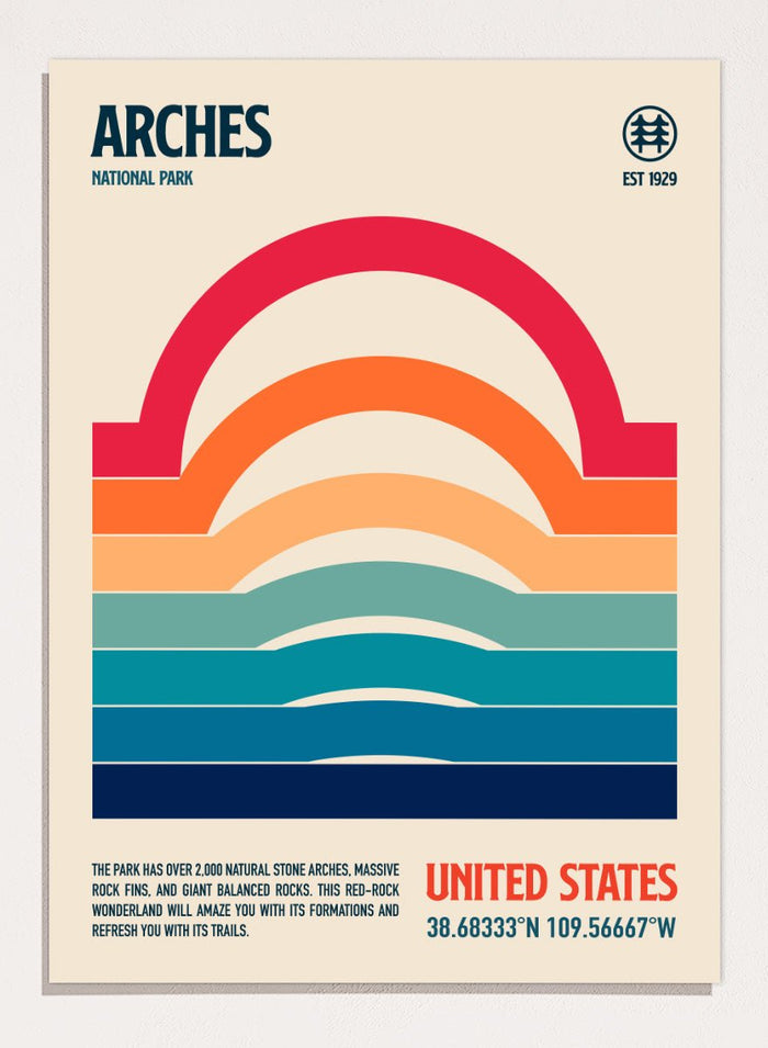 Retrodrome - Arches Desert Stripes Art Print_Sugar & Canvas_Retrodrome
