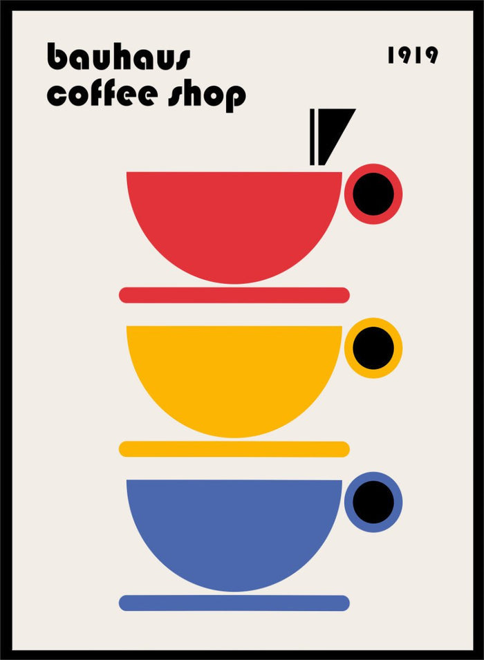 Retrodrome - Bauhaus Coffee Cups Art Print_Sugar & Canvas_Retrodrome