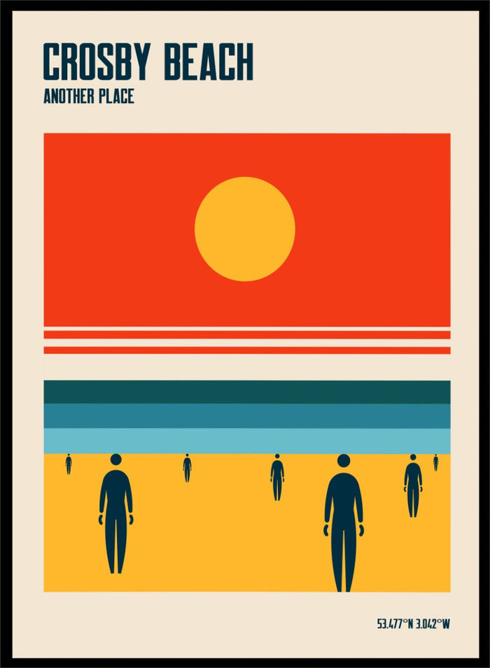 Retrodrome - Crosby Beach Sun and Figures Art Print_Sugar & Canvas_Retrodrome