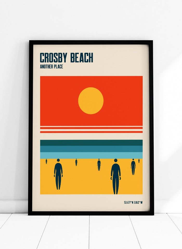 Retrodrome - Crosby Beach Sun and Figures Art Print_Sugar & Canvas_Retrodrome