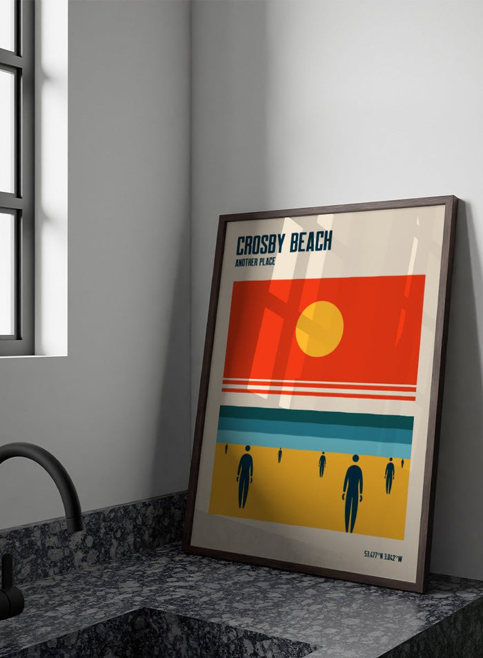Retrodrome - Crosby Beach Sun and Figures Art Print_Sugar & Canvas_Retrodrome