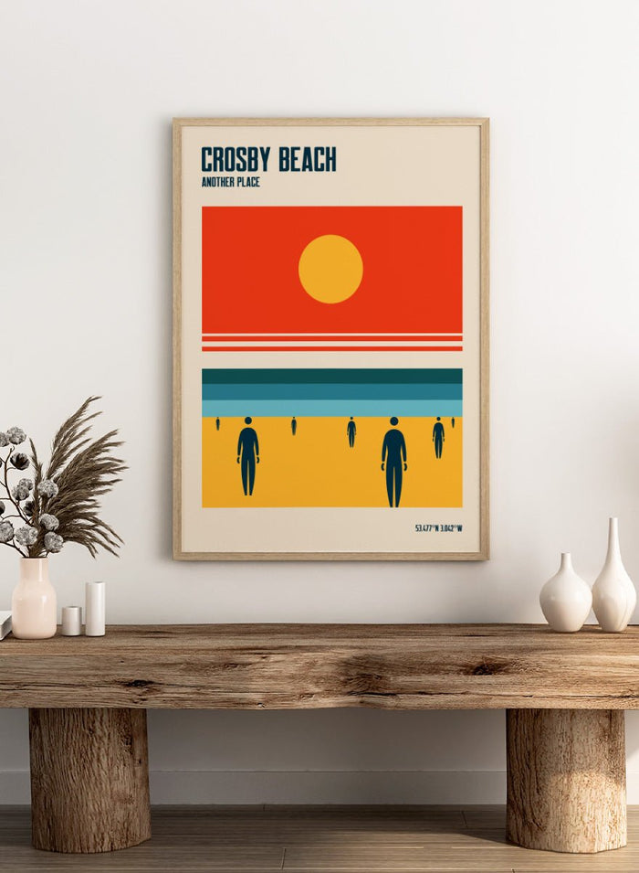 Retrodrome - Crosby Beach Sun and Figures Art Print_Sugar & Canvas_Retrodrome