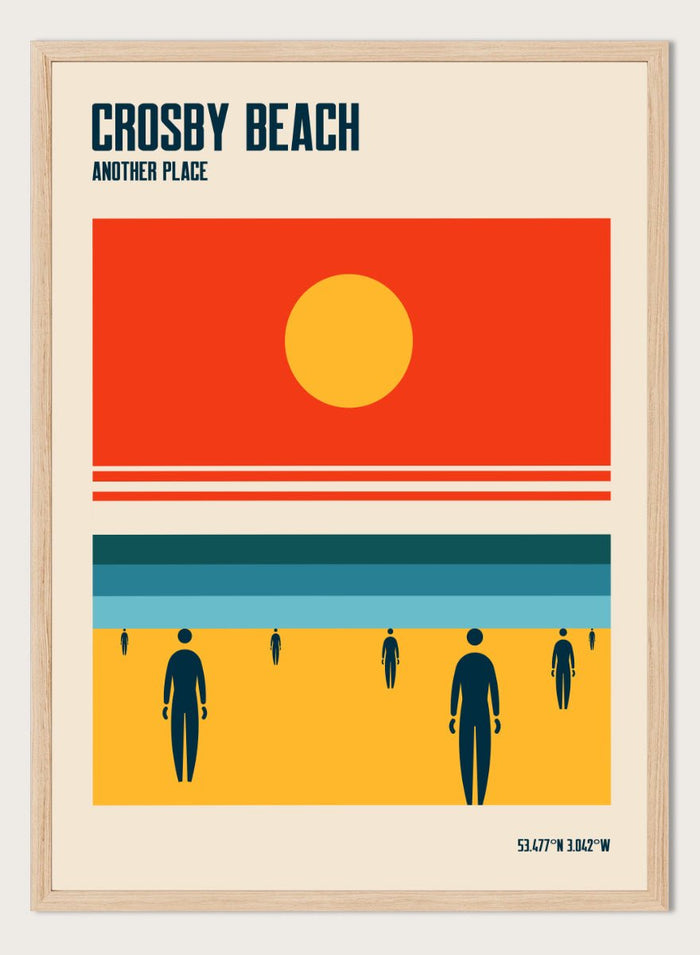 Retrodrome - Crosby Beach Sun and Figures Art Print_Sugar & Canvas_Retrodrome