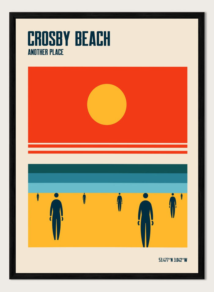 Retrodrome - Crosby Beach Sun and Figures Art Print_Sugar & Canvas_Retrodrome