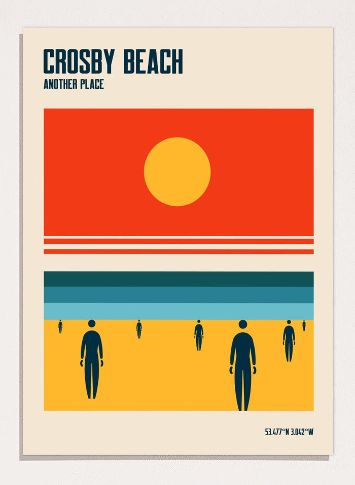 Retrodrome - Crosby Beach Sun and Figures Art Print_Sugar & Canvas_Retrodrome