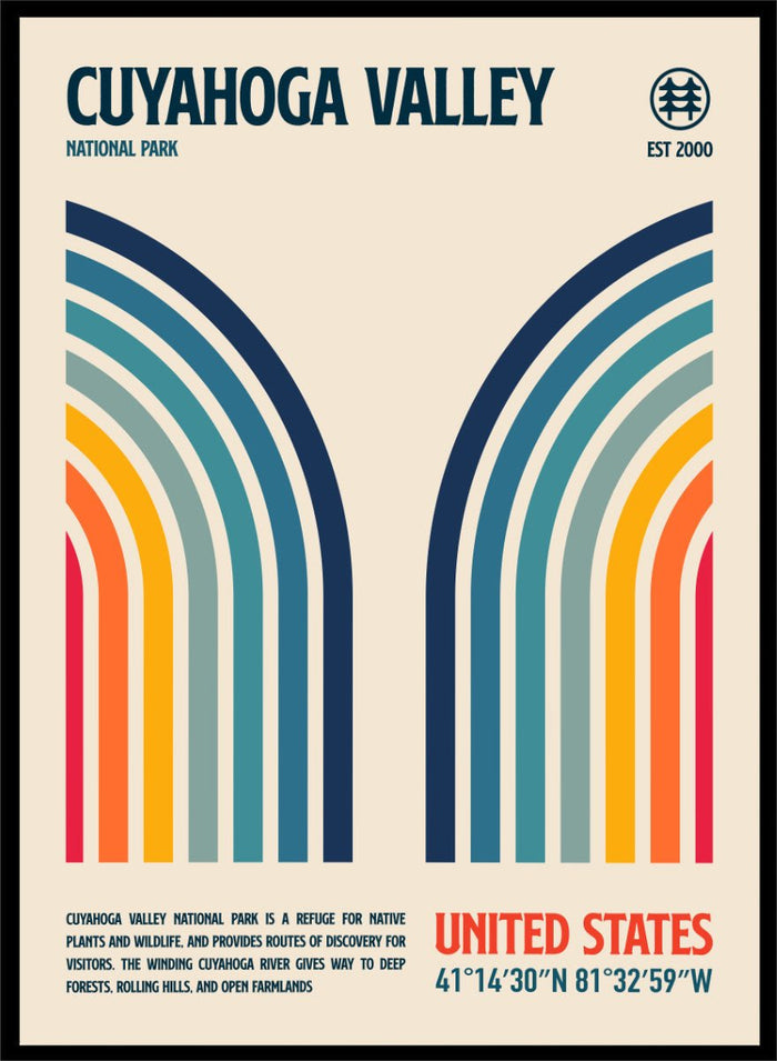 Retrodrome - Cuyahoga Valley Retro Stripes Art Print_Sugar & Canvas_Retrodrome