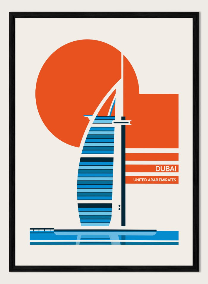 Retrodrome - Dubai Sail Building Sunset Art Print_Sugar & Canvas_Retrodrome