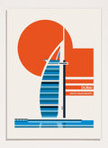 Retrodrome - Dubai Sail Building Sunset Art Print_Sugar & Canvas_Retrodrome