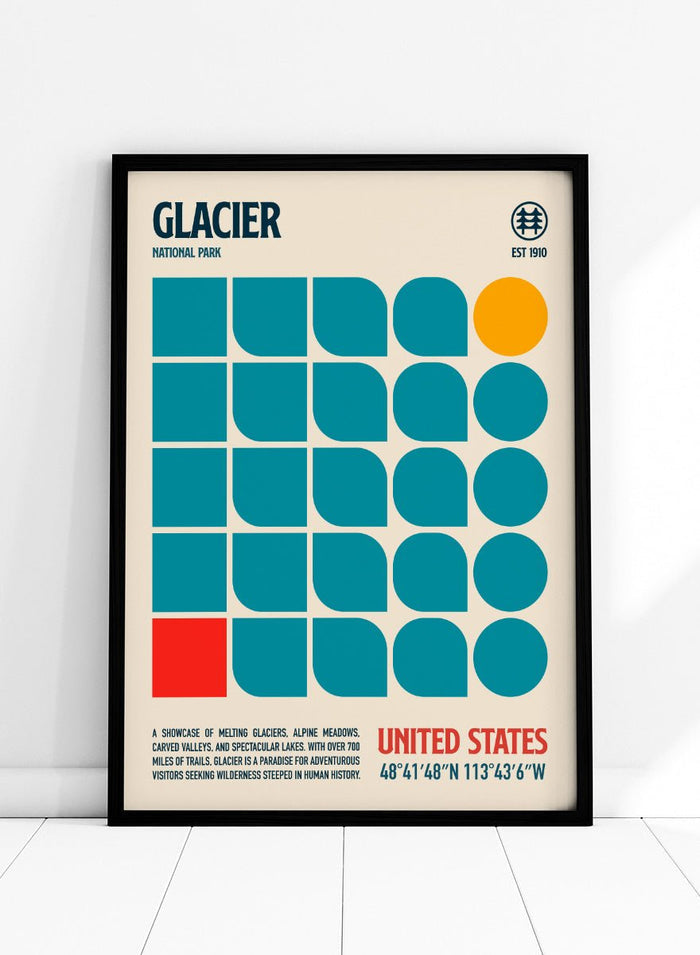 Retrodrome - Glacier National Park Retro Art Print_Sugar & Canvas_Retrodrome