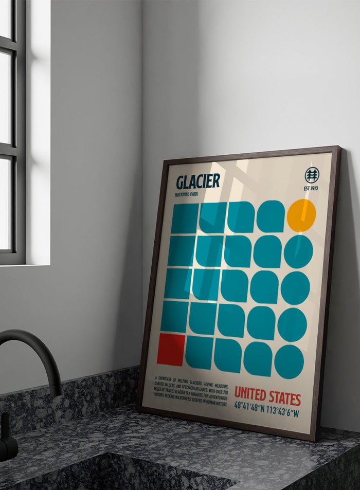 Retrodrome - Glacier National Park Retro Art Print_Sugar & Canvas_Retrodrome