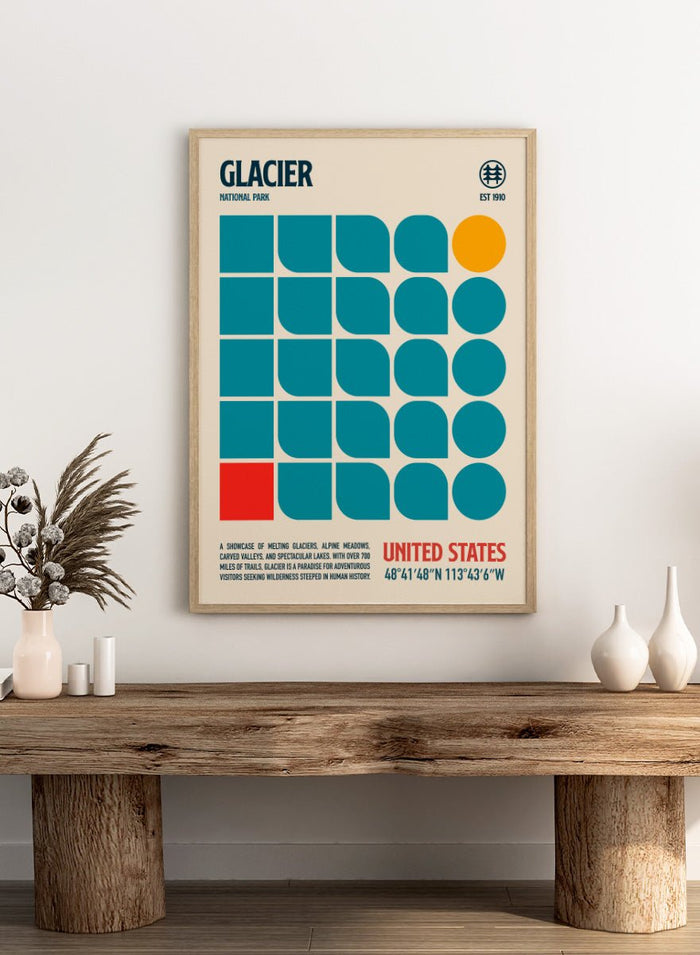Retrodrome - Glacier National Park Retro Art Print_Sugar & Canvas_Retrodrome