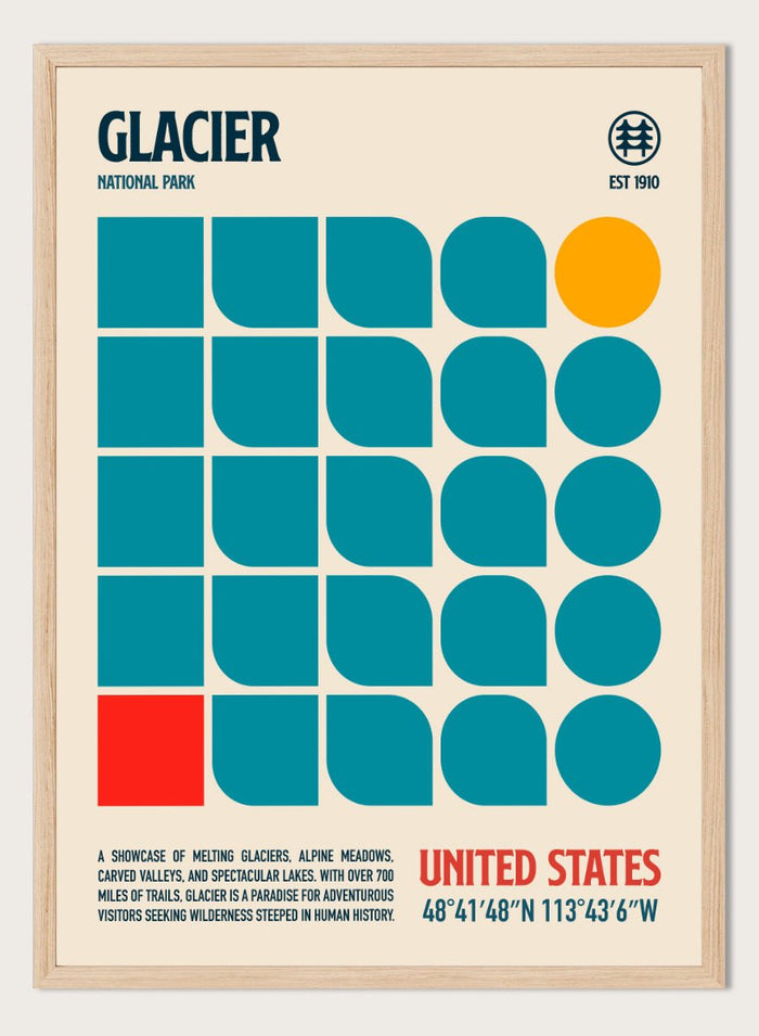 Retrodrome - Glacier National Park Retro Art Print_Sugar & Canvas_Retrodrome