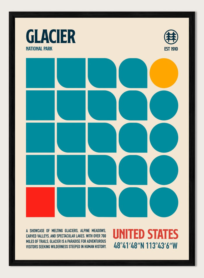 Retrodrome - Glacier National Park Retro Art Print_Sugar & Canvas_Retrodrome