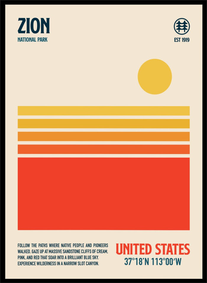 Retrodrome - Retro Zion Desert Sun Art Print_Sugar & Canvas_Retrodrome