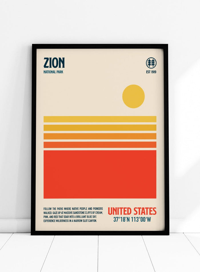 Retrodrome - Retro Zion Desert Sun Art Print_Sugar & Canvas_Retrodrome