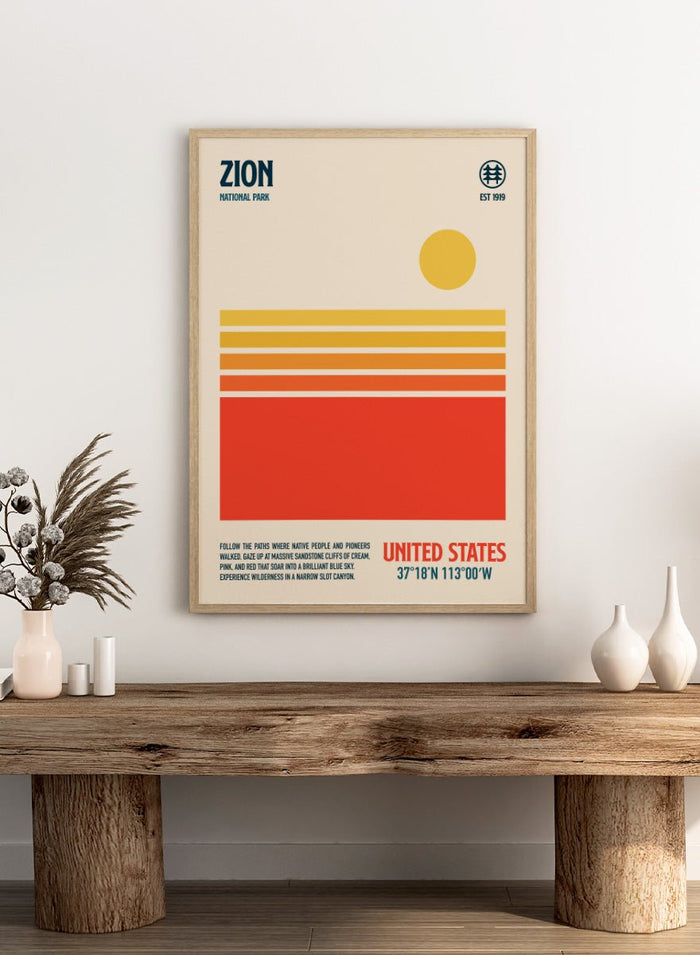 Retrodrome - Retro Zion Desert Sun Art Print_Sugar & Canvas_Retrodrome