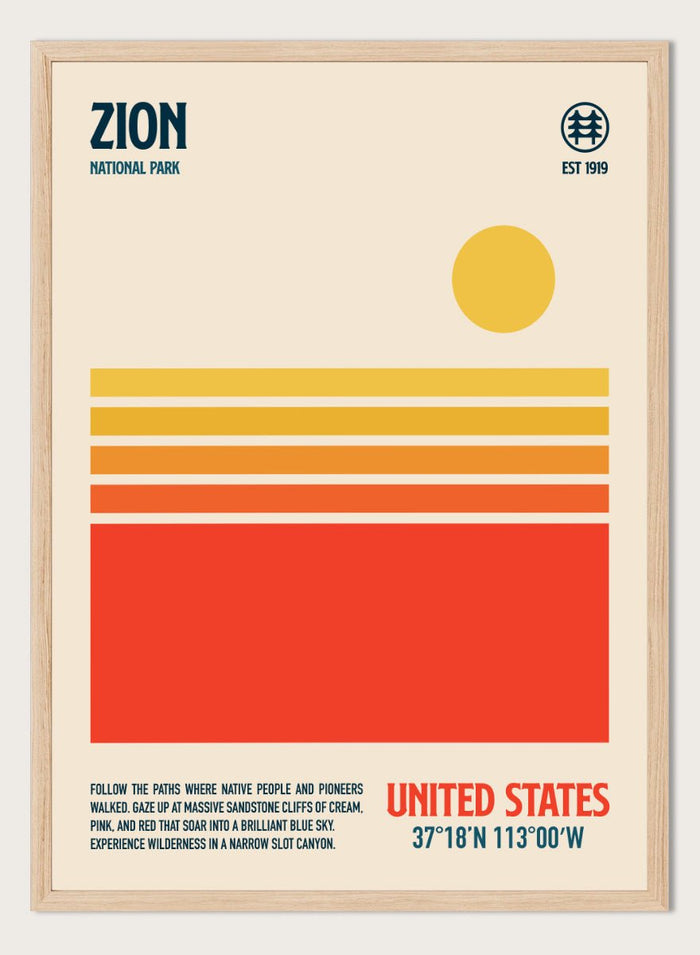 Retrodrome - Retro Zion Desert Sun Art Print_Sugar & Canvas_Retrodrome