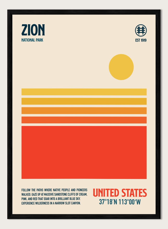 Retrodrome - Retro Zion Desert Sun Art Print_Sugar & Canvas_Retrodrome