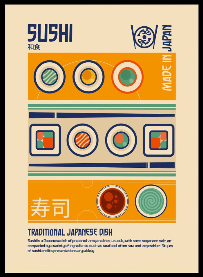 Retrodrome - Sushi Japanese Food Print Art Print_Sugar & Canvas_Retrodrome