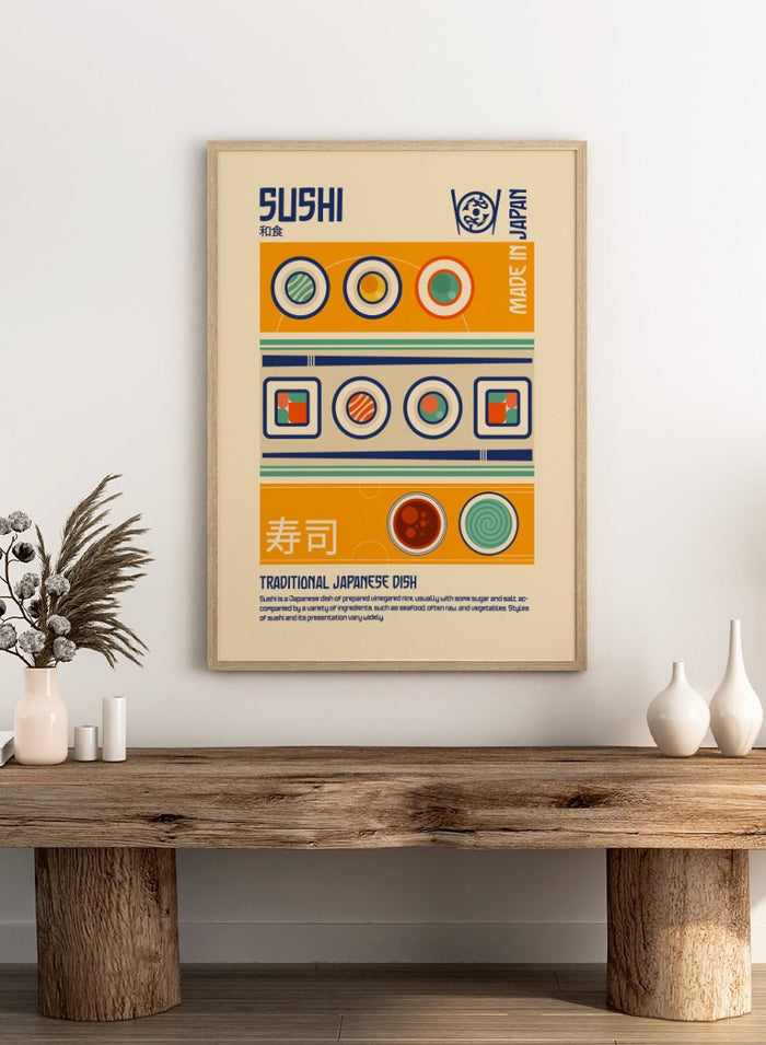 Retrodrome - Sushi Japanese Food Print Art Print_Sugar & Canvas_Retrodrome