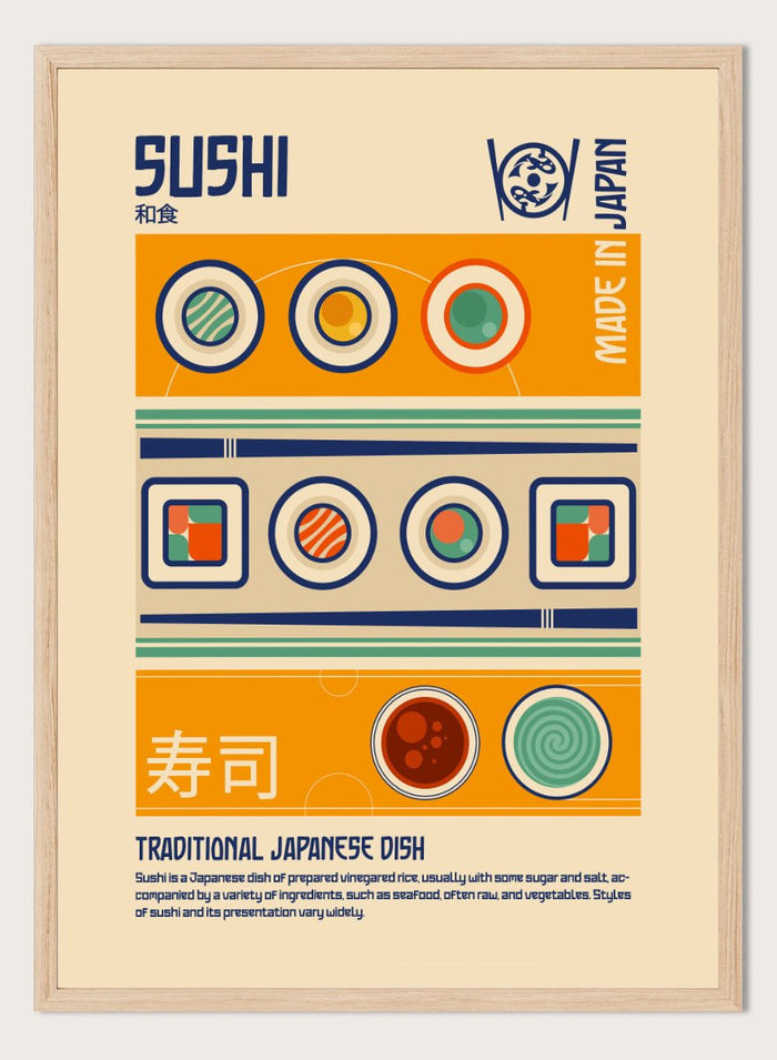 Retrodrome - Sushi Japanese Food Print Art Print_Sugar & Canvas_Retrodrome