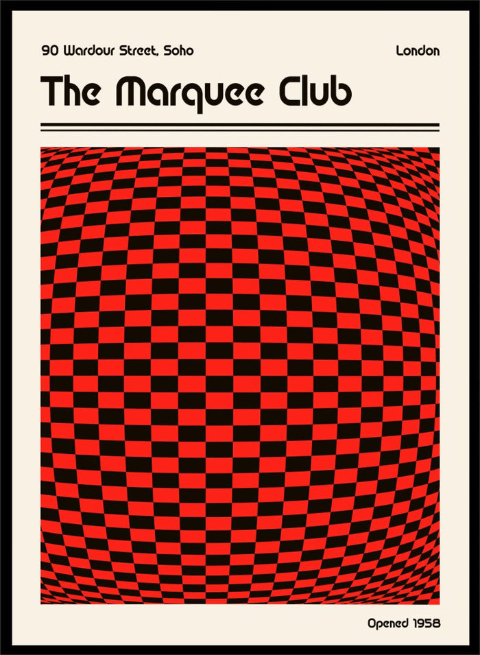 Retrodrome - Warped Red Black Checkers Art Print_Sugar & Canvas_Retrodrome