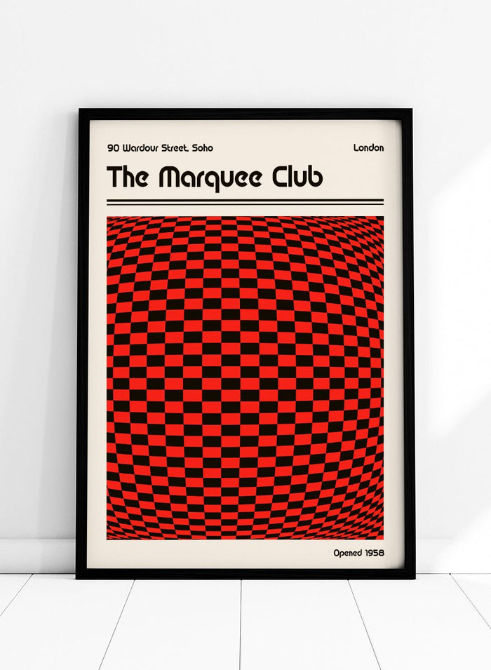 Retrodrome - Warped Red Black Checkers Art Print_Sugar & Canvas_Retrodrome
