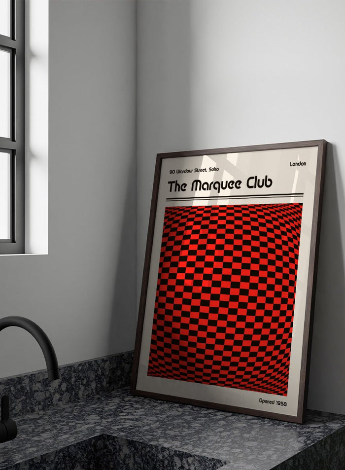 Retrodrome - Warped Red Black Checkers Art Print_Sugar & Canvas_Retrodrome