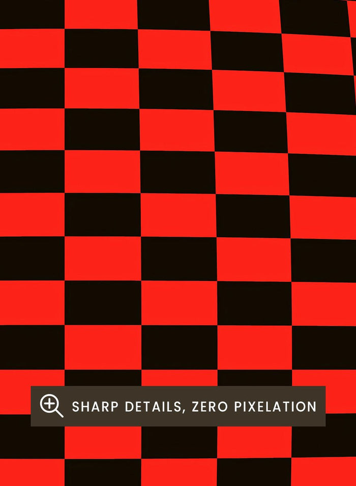 Retrodrome - Warped Red Black Checkers Art Print_Sugar & Canvas_Retrodrome