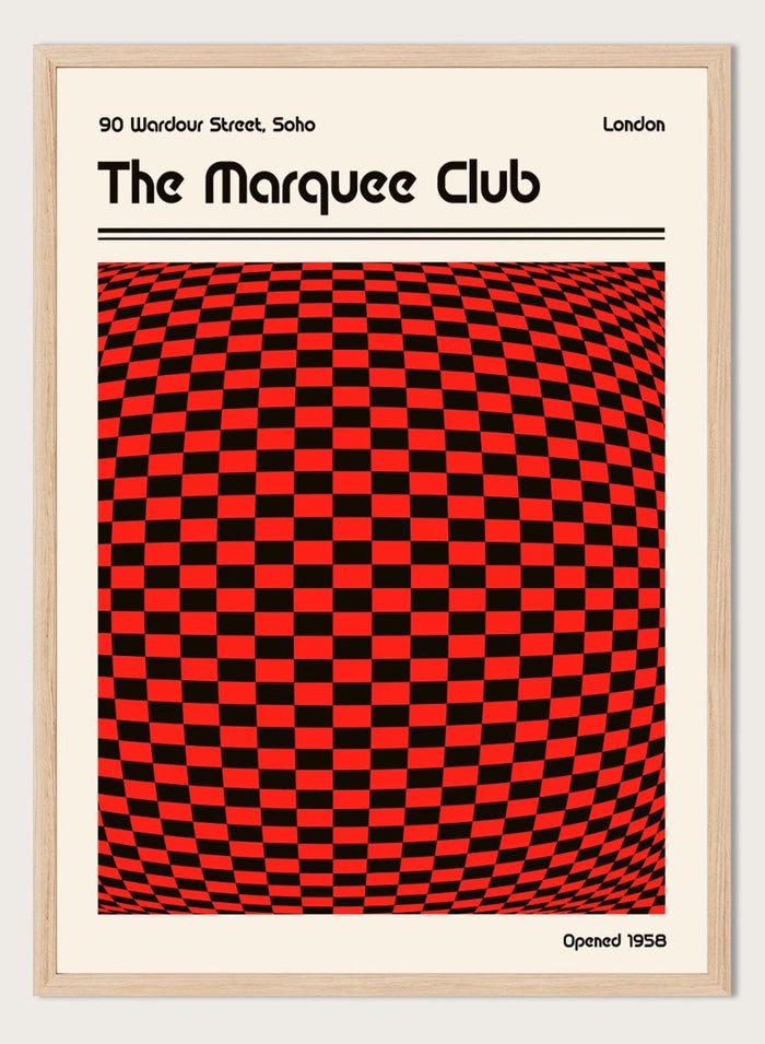 Retrodrome - Warped Red Black Checkers Art Print_Sugar & Canvas_Retrodrome