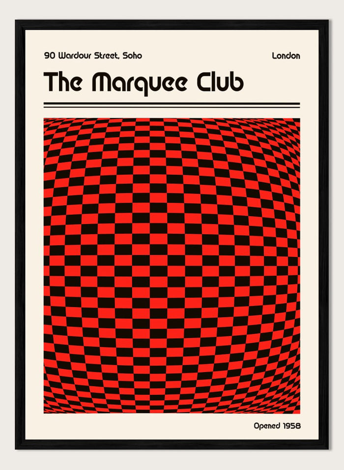 Retrodrome - Warped Red Black Checkers Art Print_Sugar & Canvas_Retrodrome