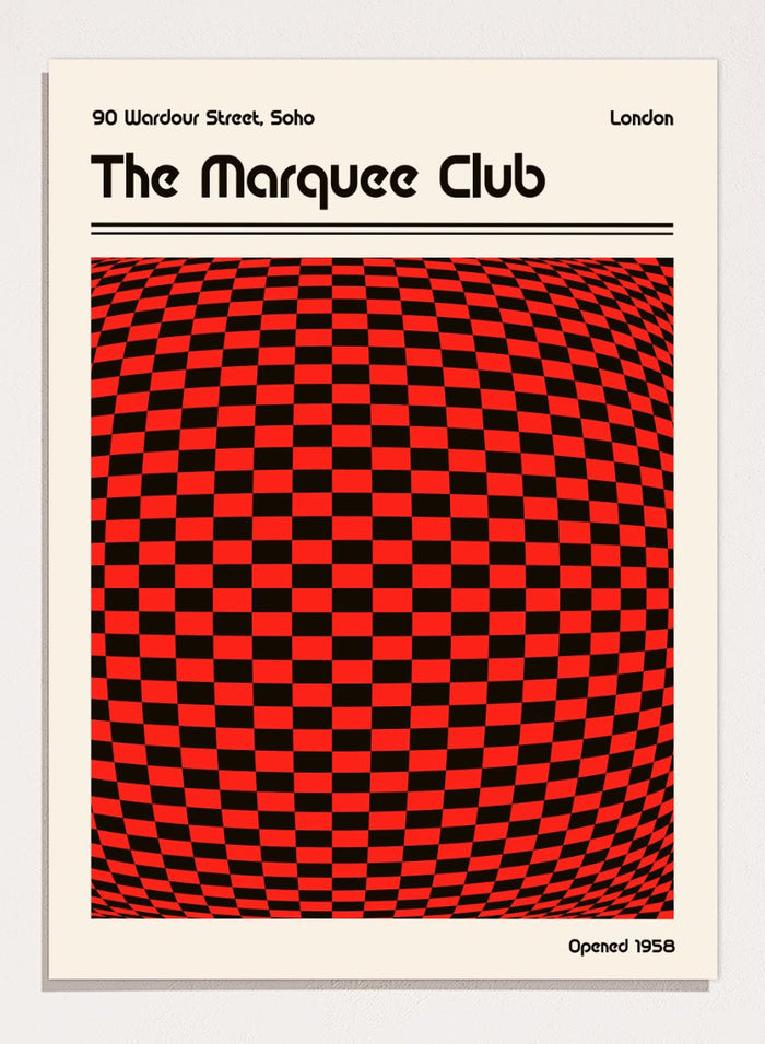 Retrodrome - Warped Red Black Checkers Art Print_Sugar & Canvas_Retrodrome