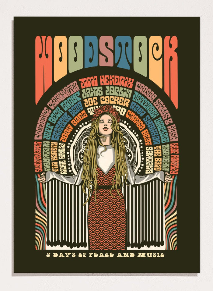 Retrodrome - Woodstock Peace Festival Art Print_Sugar & Canvas_Retrodrome