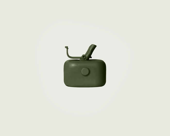 Olive::Sunnies Flask  robo cap green front