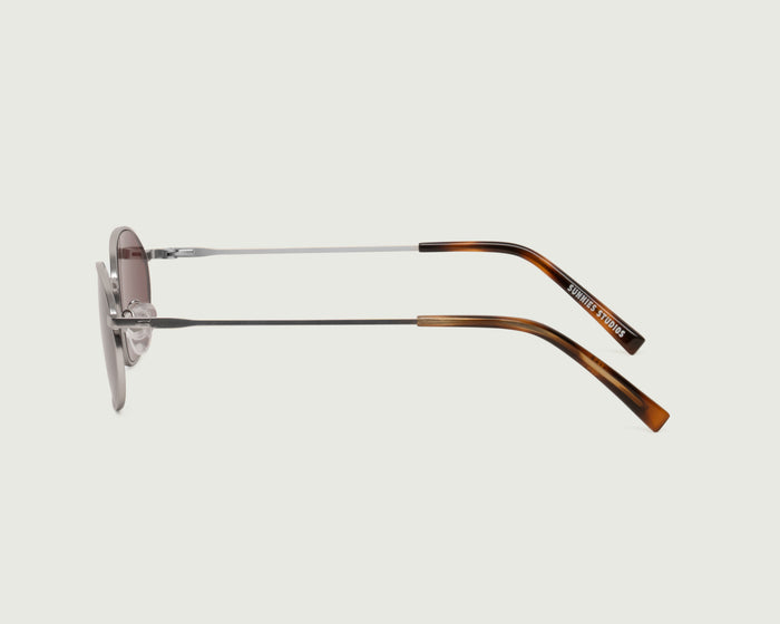 Silver::Romy Sunglasses oval Silver metal side