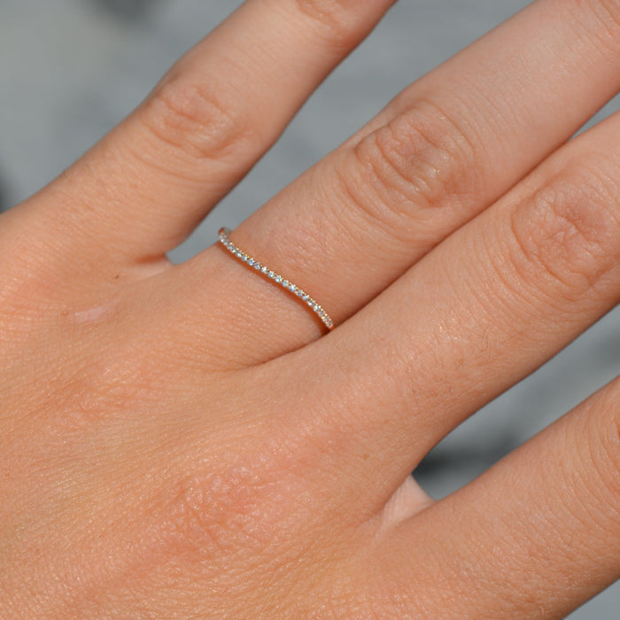 Rose Gold Curved Diamond Stacking Band Ring