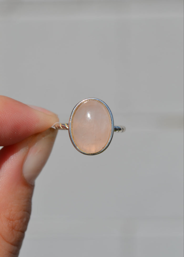 Rose Quartz Sterling Silver Ring