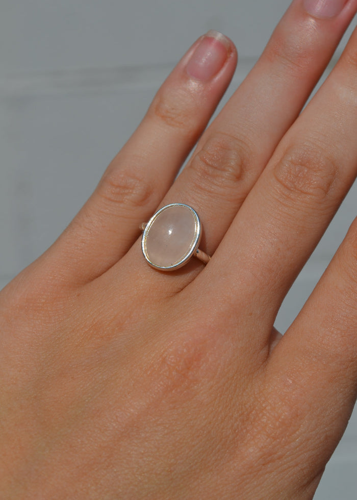 Rose Quartz Sterling Silver Ring