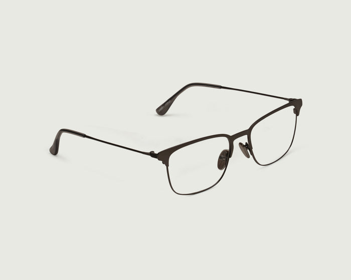 Gunmetal::Ross Eyeglasses Square Gray metal front diagonal