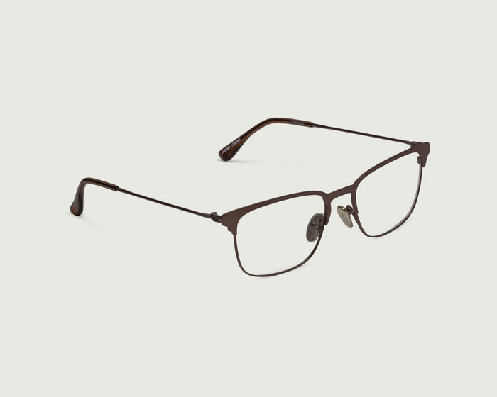 Sand Dollar::Ross Eyeglasses Square Brown metal front diagonal