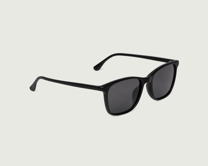 Tire::Roy Sunglasses square black recycled polyester front diagonal