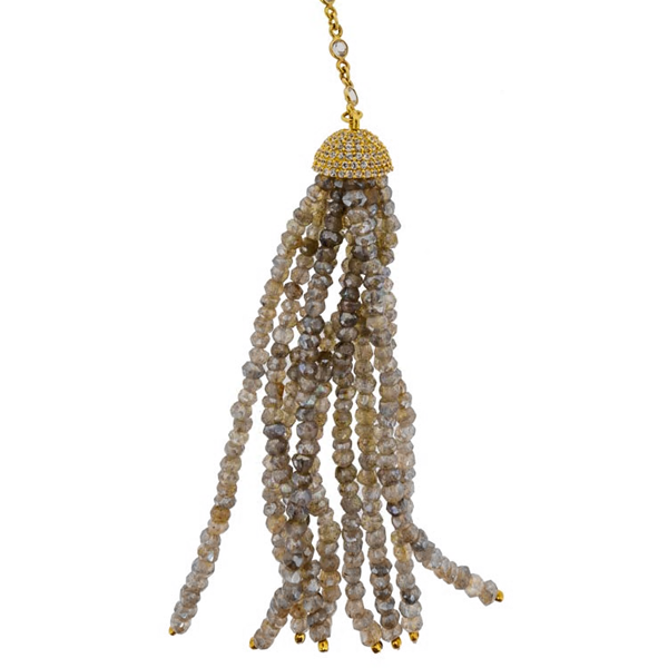 Royal Collection Grey Tourmaline Tassel Necklace