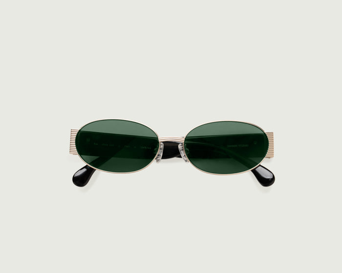 White Gold Pond::Moya Sunglasses oval Gold metal top