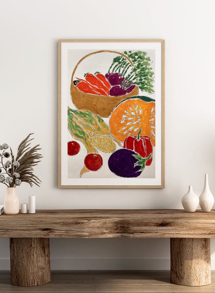 Rushati Chowdhury - Vibrant Vegetable Harvest Art Print