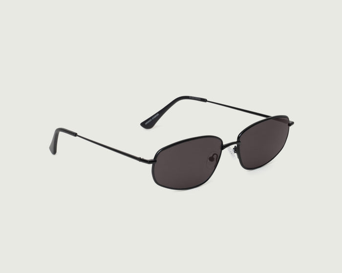 Charcoal::Ryder Wide Sunglasses rectangle Black metal front diagonal