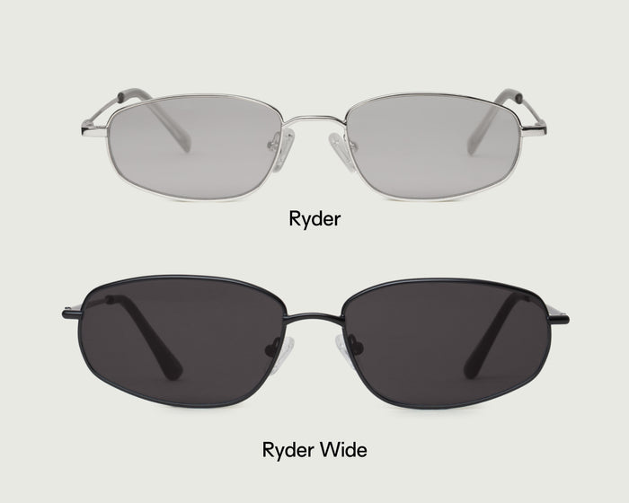 Charcoal::Ryder Wide Sunglasses rectangle Black metal top 1