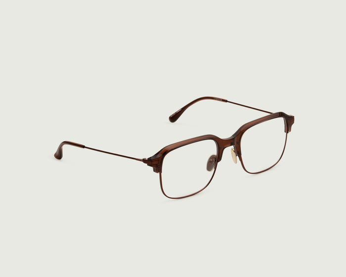 Whiskey ::Sadie Eyeglasses Square Brown castor seed front diagonal