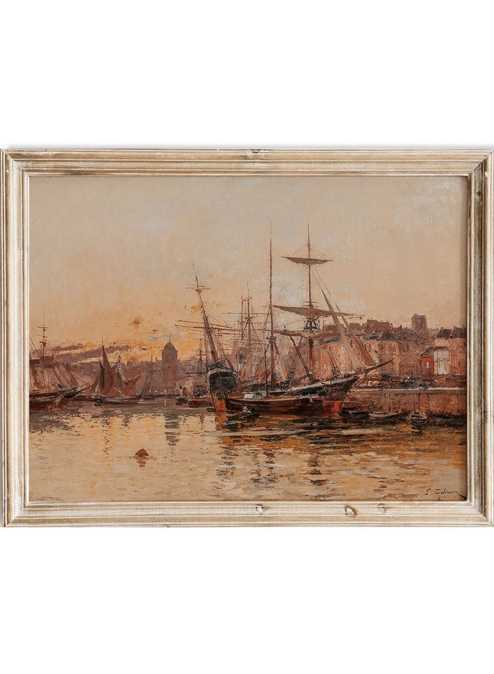 "Sailboats at the Dock in Normandy" Art Print_Sugar & Canvas