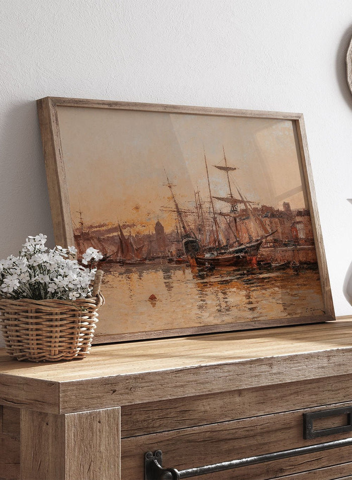 "Sailboats at the Dock in Normandy" Art Print_Sugar & Canvas