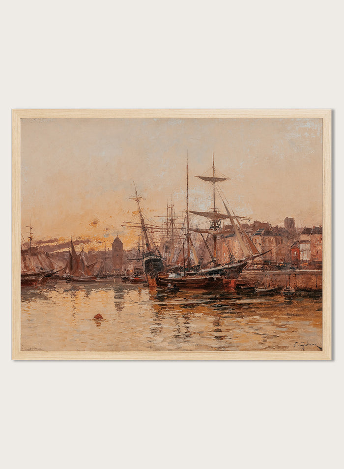 "Sailboats at the Dock in Normandy" Art Print
